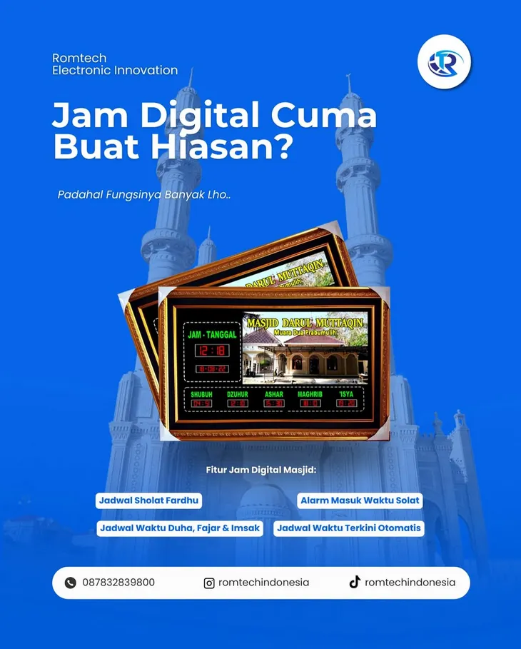 Jam Masjid Digital - Produk ROMTECH Indonesia